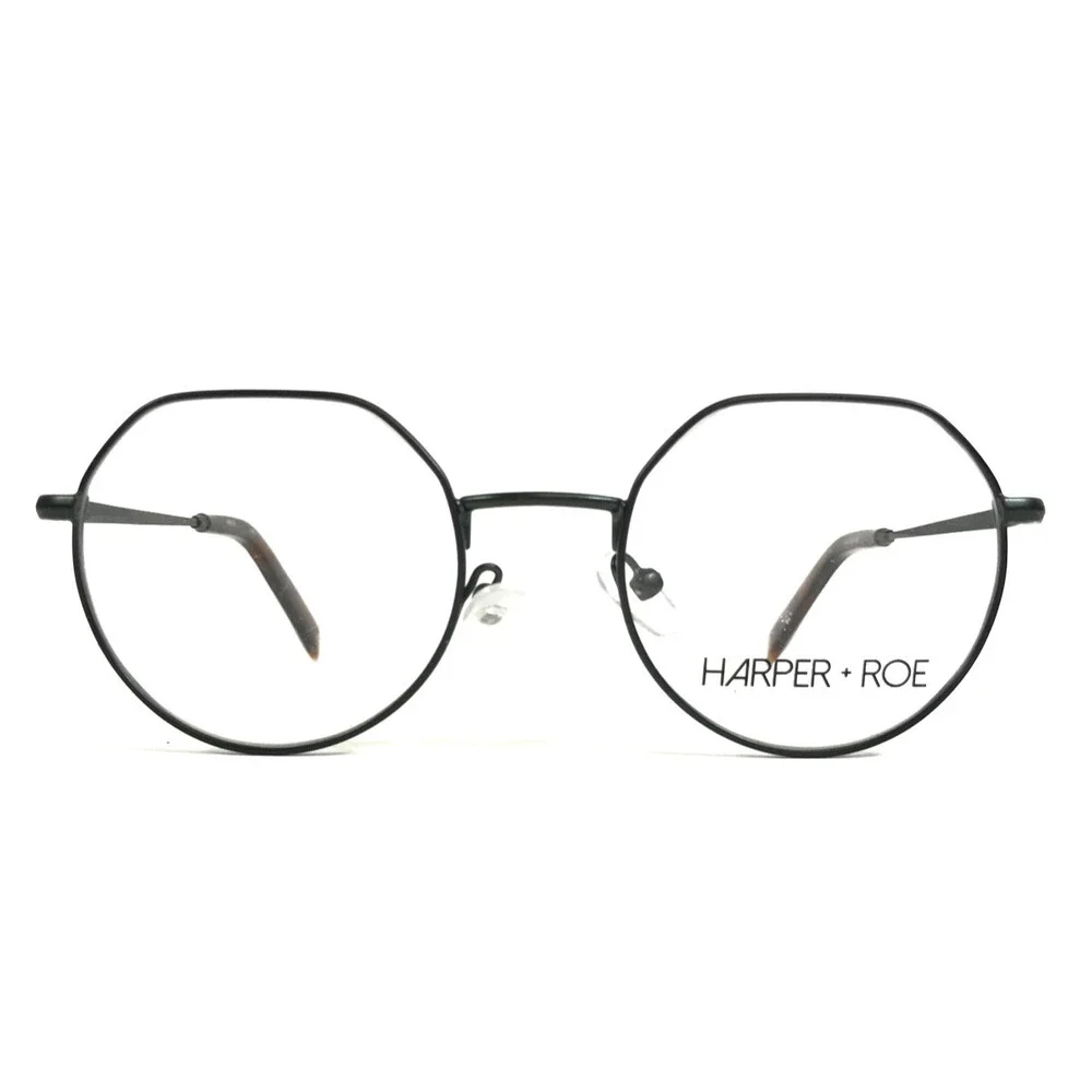 Harper Roe Eyeglasses Frames HRO116 342 Black Round Wire Rim 47-20-140